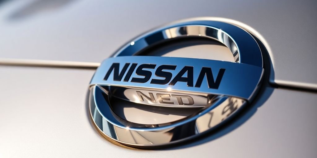Nissan car emblem close-up