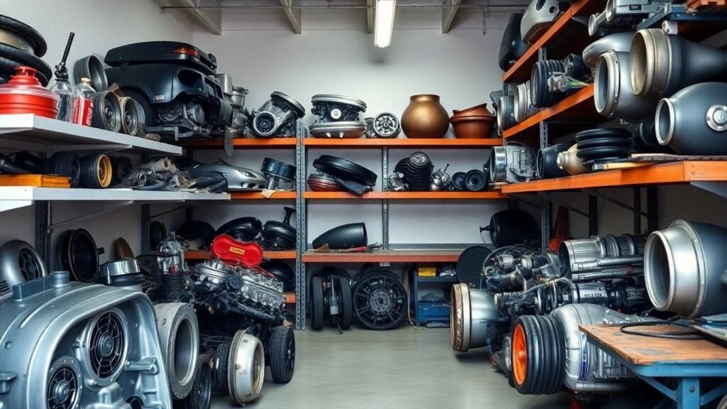 Nissan car parts laid out for sale online.