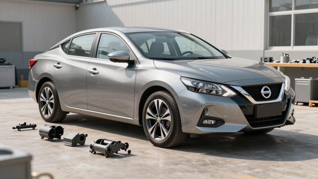 Nissan car being recycled