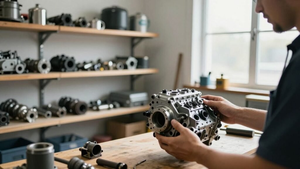 Nissan car parts in a workshop